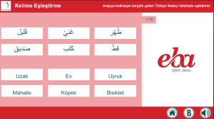 Arapça- İnteraktif Kelime Öğrenme Dijital İçerik Uygulaması